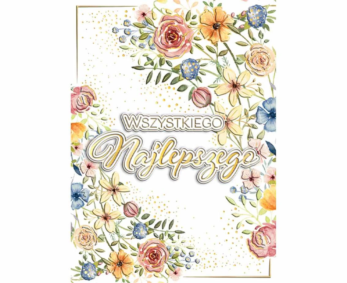 Greeting card b6 flowers pattern, 1 pc.